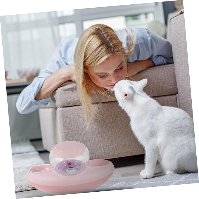 Kisangel 1pc Automatic Feeder Bowl Double Pet Food and Water Container Spill Design for Convenient Feeding