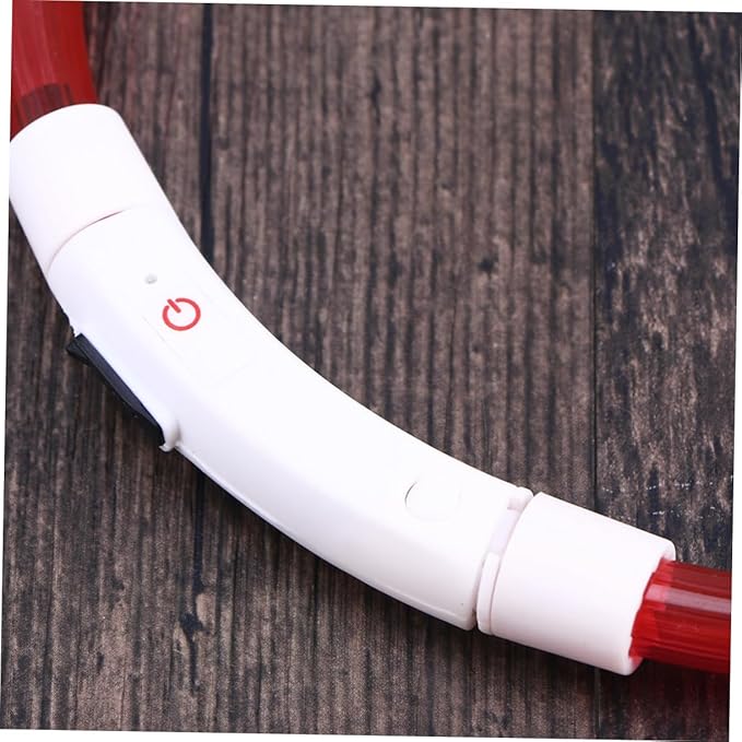 ibasenice LED Dog Collar Rechargeable Glowing Pet Collar for Night Safety Red Durable Energy Saving Design and Flexible for Dogs