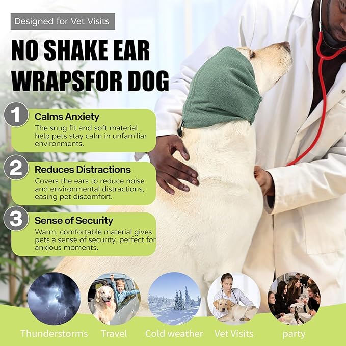 Dog Reducing Noise Hoodie, Ear Covers for Bath, Thunderstorms, Dog Anxiety Relief Hoodie