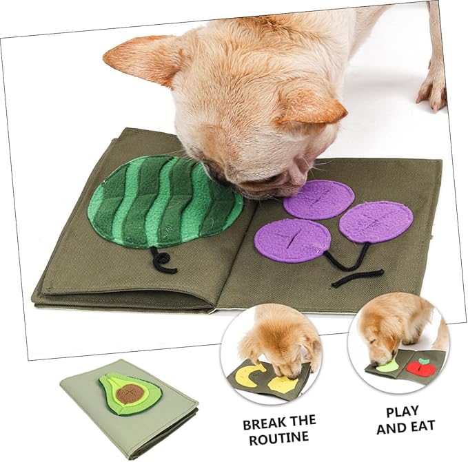 Kisangel Puppy Training Book Interactive Dog Feeding Blanket -Resistant Material Pet Nose Work Toy Safe Odorless