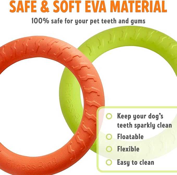 PetSpy Dog Ring Toy – Ring Puller for Outdoor Play, Floating Training & Fetch Toy for Throwing, Catching & Chewers – Durable EVA Flying Disc for Small, Medium & Large Dogs