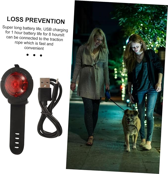 Angoily Dog Walking Lamp Night Safety Pet Supply Red Lightweight Dog Collar Light