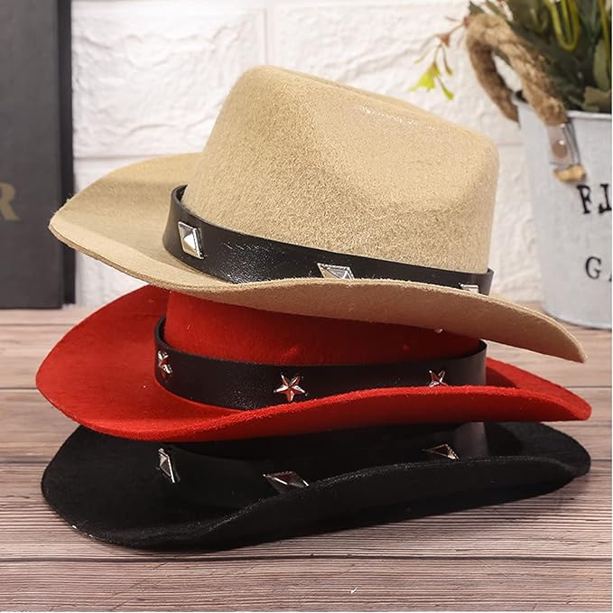 Dog Cowboy Hat and Bandana Scarf Dog Cat Sombrero Puppy Hat Dog Cat Costume Cosplay Cap Puppy Pet Dog Cat Holiday Pet Party Decoration (RED)