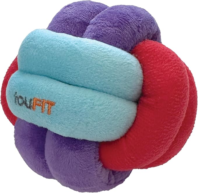 fouFit FouFouBrands Hide n Seek Knotted Snuffle Ball Treat Dispensing Nosework Toy for Dogs, Red, Blue, Purple, Small