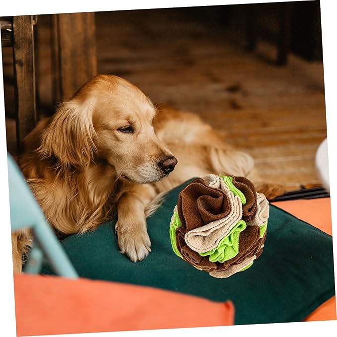 Dog Sniffing Training Toy Interactive Pet Feeding Slow Eating Ball for Dogs Snuffle Toy for Mental Stimulation Healthy Eating and Material Avocado