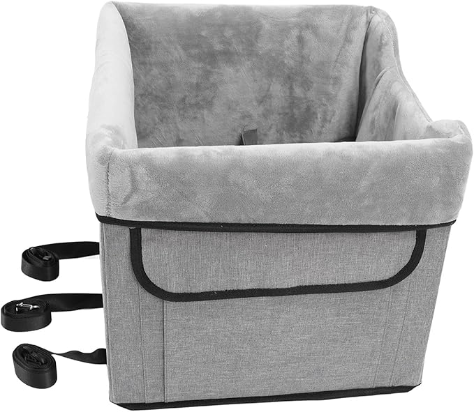 Dog Booster Car Seat for Small Dogs, Portable Pet Travel Carrier with Adjustable Strap, Oxford Fabric Dog Booster Seat for Safe and Comfortable Ride, Elevated Design for Better Vie