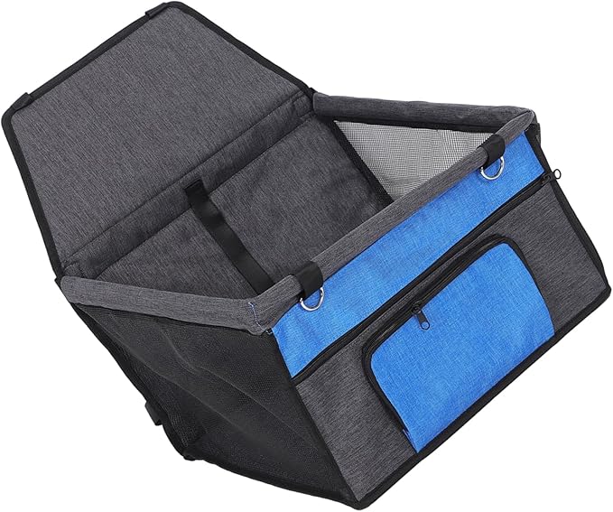 Pet Dog Cat Seat for Vehicle Breathable Car Travel Cushion with Front Pocket Comfortable Pet Car Seat for Dogs and Cats Grey Design