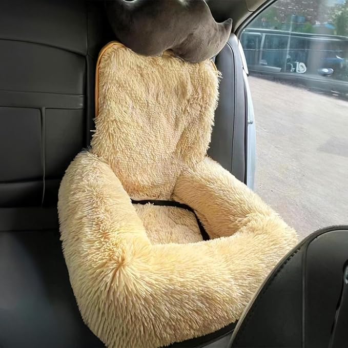 Car Seat, Dog Bed for Car with Removable Cushion, Dog Cars Bed with Thick Cushion, Waterproof, Easy to Clean & Install in All Vehicles for Large Small Dogs (Pink,23.6 * 23.6in)