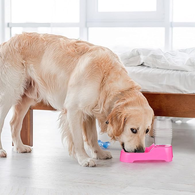 POPETPOP Pet Water Feeder Unique and Puppies Automatic Water Dispenser Non-tip Pet Drinking Bowl Smooth for Easy Cleaning