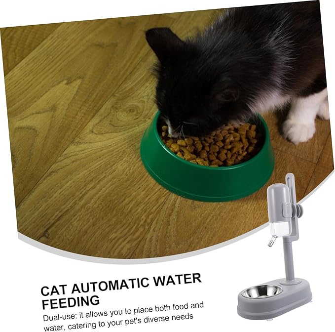 Dual-Layer Automatic PET Feeder and Water Dispenser for Dogs and Cats Adjustable Height Detachable Bowl for Cages Plastic
