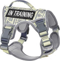 Light Dog Harness for Small Sized Dog Breeds, No-Pull Pet Harness with 2 Leash Clips, Adjustable Soft Padded Dog Vest, Reflective Pet Oxford Vest, Puggle, Terriers, Beagle, Gray Ethnic, Small