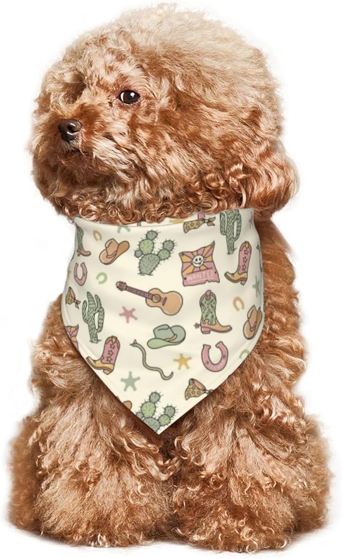 Western Dog Bandanas, Cartoon Cowboy Dog Scarf, Accessories Puppy Kitten Party Festival and Daily Wearing,West Cowboy Accessories Party Cosplay (Light Green)