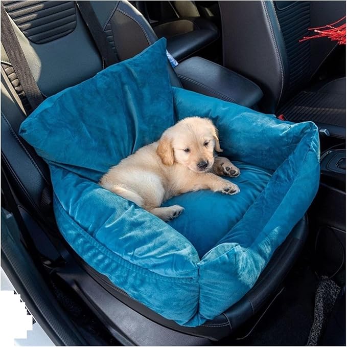 Dog Car Seat Bed Luxury Pet Booster Travel Carrier Mattress For Dogs Pet Car Seat Covers Cushion Washable With Safety Buckle
