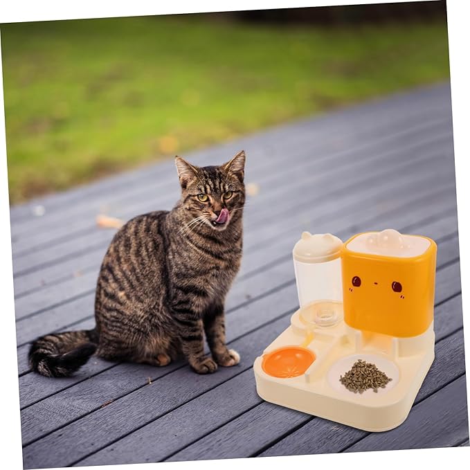 Automatic Pet Feeder Double Bowl Food Water Dispenser for Cats Dogs Self-Filling Water Bowl Easy Clean Material Pet Feeding Drinking Dispenser