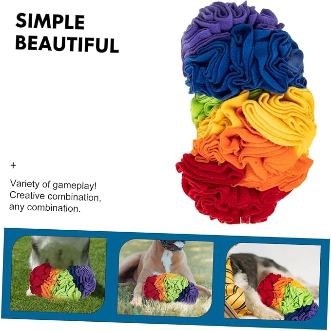 Puppy Snuffle Mat Rainbow Color Dog Hiding Pad for Slow Eating Interactive Sniffing Plaything Reduces Prevents Fast Eating Dogs