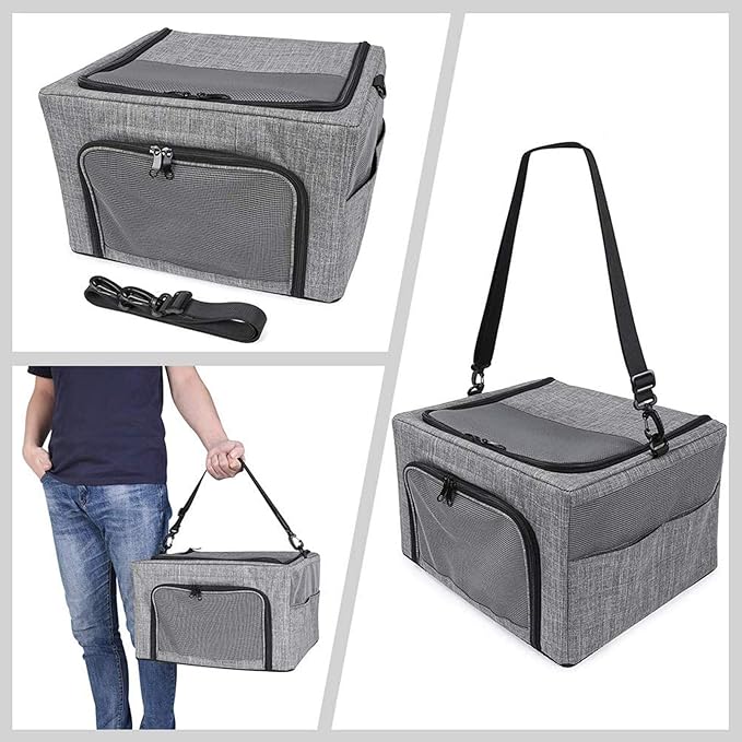 Car Pet Dog Cat Booster Seat,Collapsible Portable Dog Travel Car Seat & Carrier & Puppy Bag for Small Dogs Doggie Cats Up to 11LB with Clip-On Safety Belt Adjustable Strap Carry Bag