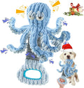 Squeaky Dog Toys, Octopus Dog Toy Interactive Tug of War Puppy Toy to Keep Them Busy(Blue)