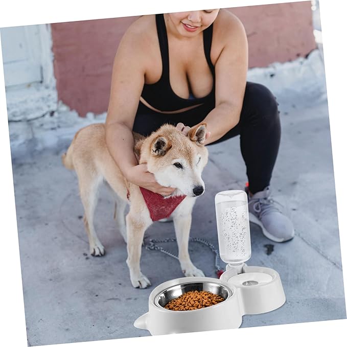Angoily Pet Dog Food Bowl Automatic Water Dispenser Dual-use Feeder for Convenient Pet Hydration Nutrition Easy to Design