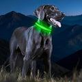 LED Dog Collar, Light Up Dog Collar Adjustable USB Rechargeable High Visibility Dog Light Glowing Pet Collars for Small Medium Large Dogs (Green, M)
