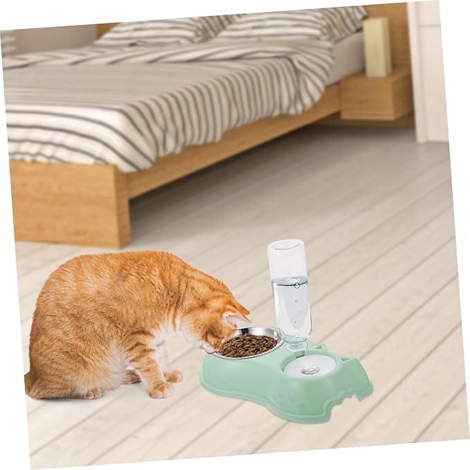 1Set Automatic Pet Feeder Dual Feeding Bowl for Dogs and Cats Pet Water and Food Dispenser Design for Hassle Feeding