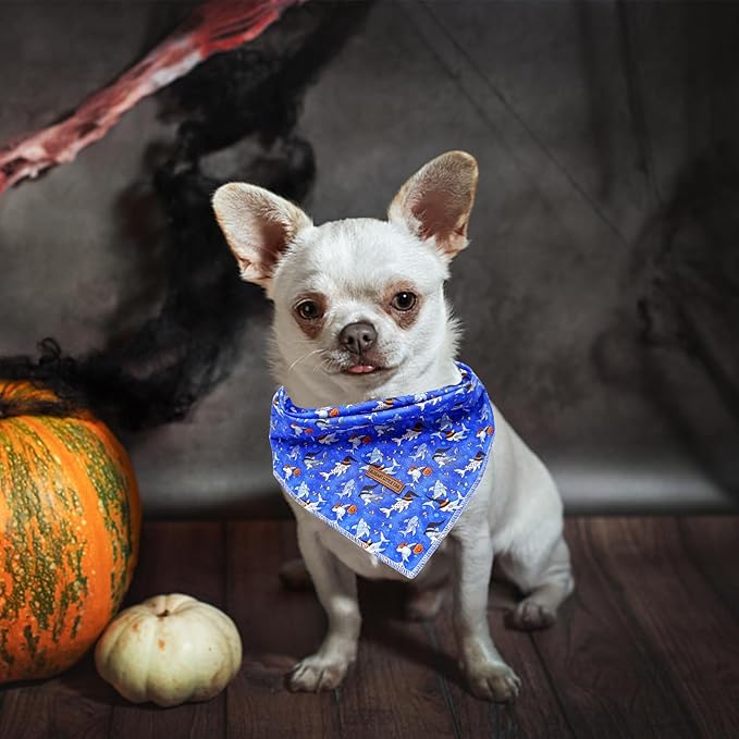 Elegant little tail Fall Dog Bandana, 1PC Girl Boy Dog Bandanas Halloween Bib Scarf Soft Washable Square Dog Scarf Adjustable Dog Kerchief for Small Medium Large Dogs