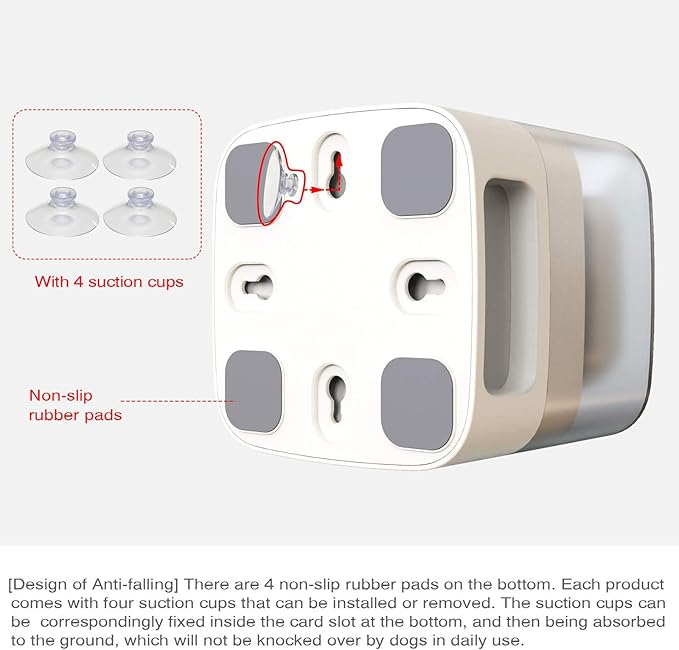 GYDD Dog Feeder, Dog Food Dispenser, Puppy Treat Dispenser Slow Feeder Dog Bowl Slow Eating Fun Feeding Supplies to Improve The Intelligence of Pets White