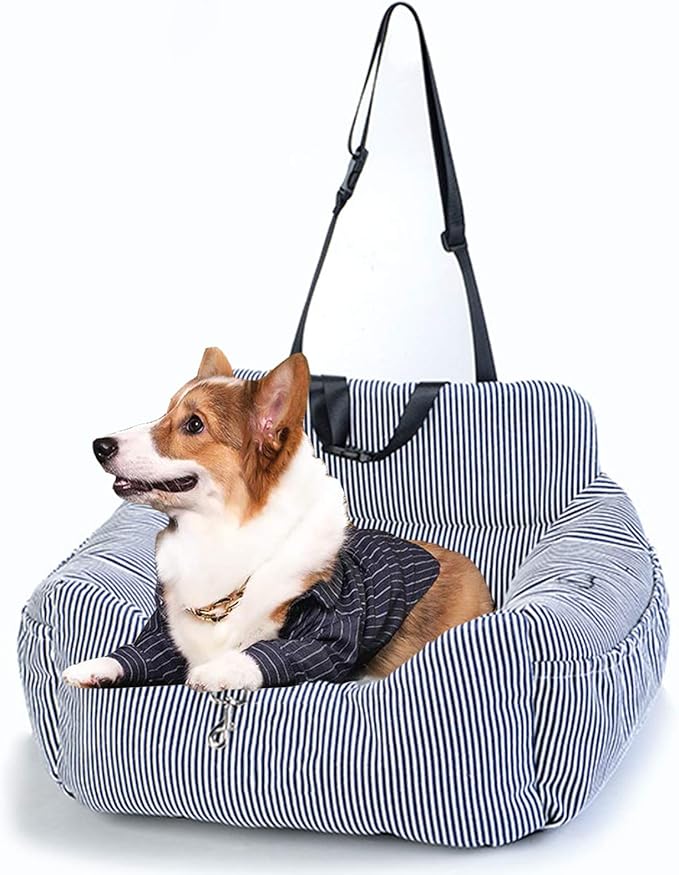 Dog Car Seat, Puppy Booster Seat for Small Medium Dogs Cats,Dog Travel Car Carrier Bed Car Safety Seats with Storage Pocket and Clip-On Safety Leash and Removable Washable Cover