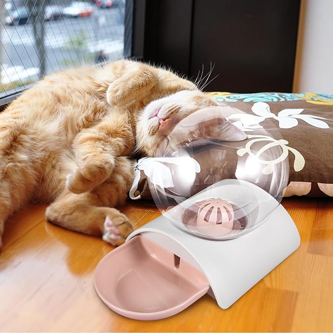 BESPORTBLE Pet Automatic Waterer Bubble Water Dispenser Large Capacity Pink Pet Water Holder Suitable for Dogs and Cats Indoor Feeding