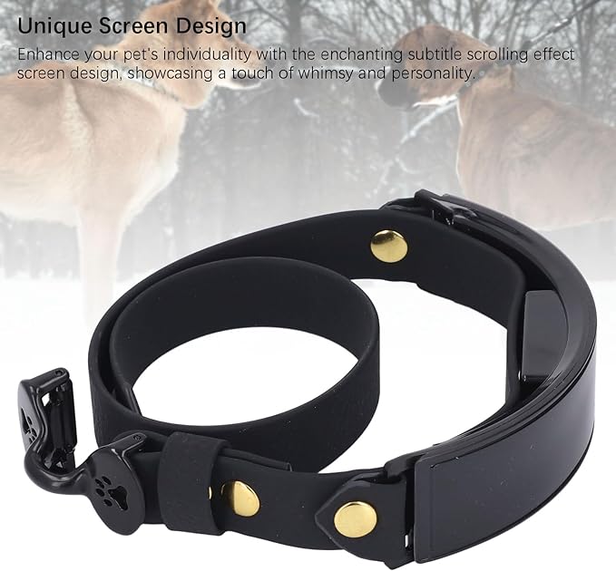 LED Dog Collar Rechargeable, Smart DIY Screen, Green Light, 25.59 Inch Pet Necklace - Customizable Display, Controlled, Safety for Night Walking Pets (Green Light)