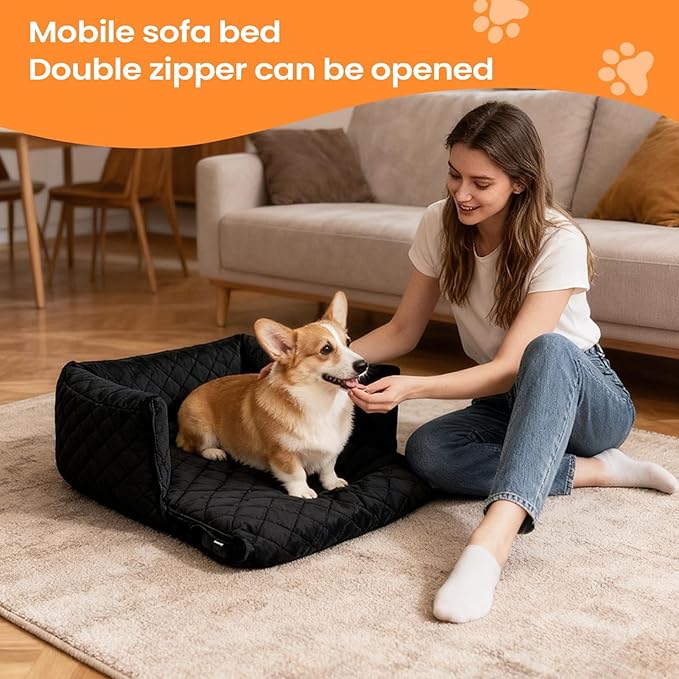 Dog Car Seat, Effortless Cleaning, 61x51x51cm, Puppy Travel Carrier, Automotive Pet Booster, Vehicle SUV Truck Seat, for Road Trip Outdoor Daily Commuting