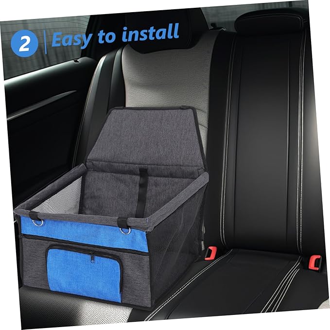 BESTonZON Pet Car Seat for Dogs and Cats and Breathable Travel Cushion with Front Pocket Easy to Install for All Vehicle Models for Pets
