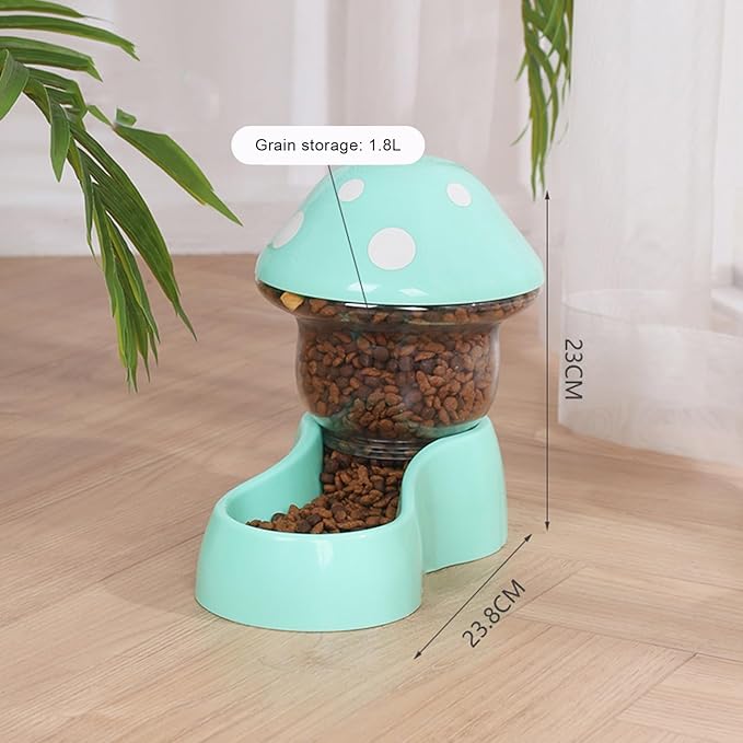 1 Set Cat Water Feeder Auto Replenishment Large Capacity Mushroom Shape Pet Dog Cat Water Food Container Pet Supplies, Mushroom Shape Pet Cat Dog Automatic Feeder, Dog Food Dispenser Blue