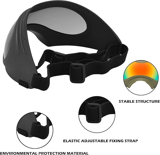 Dog Sunglasses,Doggles Anti-UV Protection, Pet Sunglasses with Adjustable Strap, Suitable for Motorcycle Car Driving Bike Riding Hiking Swimming Wind Dust Fog Dog Eye Protection