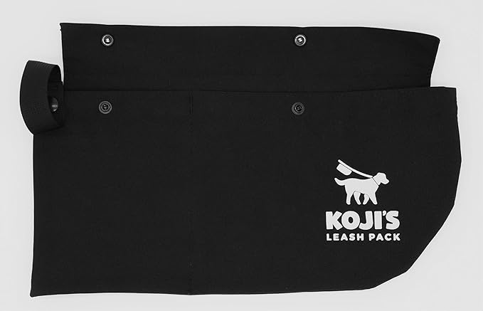 Koji's Leash Pack with Buttons - Dog Poop Bag Carrier, Attaches to Leash, Holds New and Used Bags and Phone