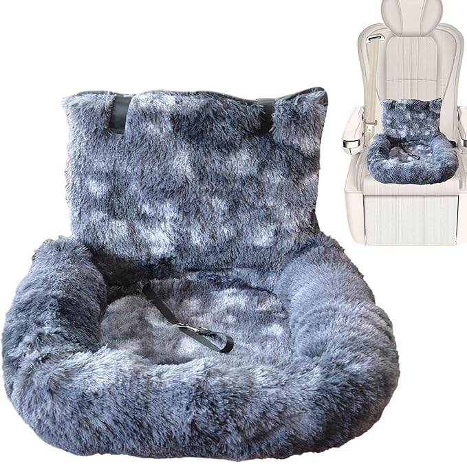 Dog Car Seat,Medium Dog Plush Car Seat - Travel Bed Non-Slip Pet Cushion for Small Medium Large Puppy Kitten Vehicle Adventures Camping Road Trip Truck Vet Visit
