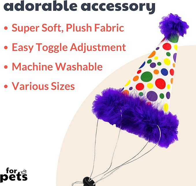 Huxley & Kent Pet Party Hat | Happy Barkday (Small) | Birthday Hat for Dogs and Cats | Adjustable Strap for Comfort and Stability | Perfect for Birthday Party, Adoption Celebration or Gotcha Day