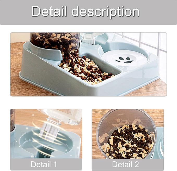 2 in 1 Automatic Dog Water Food Bowl Water Dispenser for Pet Lovely Dog Feeder Raised Food Container Bowl