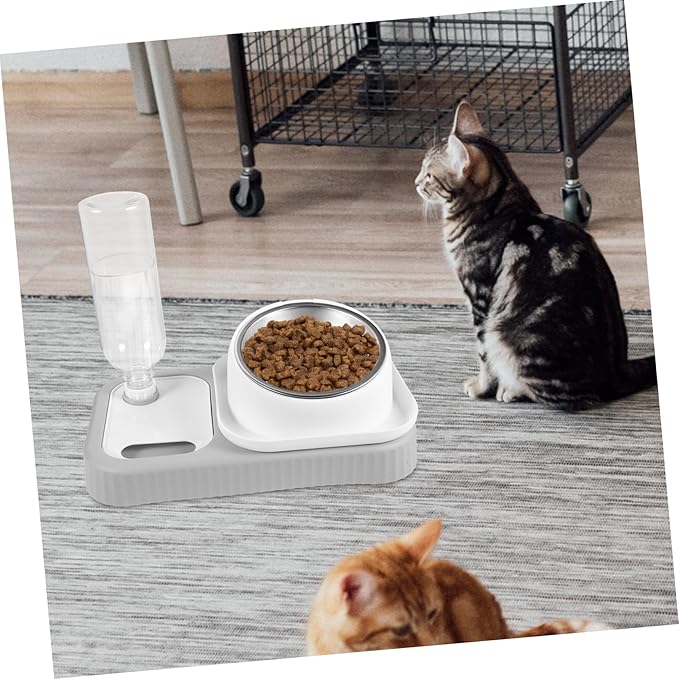 Hemoton Automatic Cat Feeder Detachable Water Dispenser Dog Bowl Easy to Use No Spill Pet Food and Water Bowl