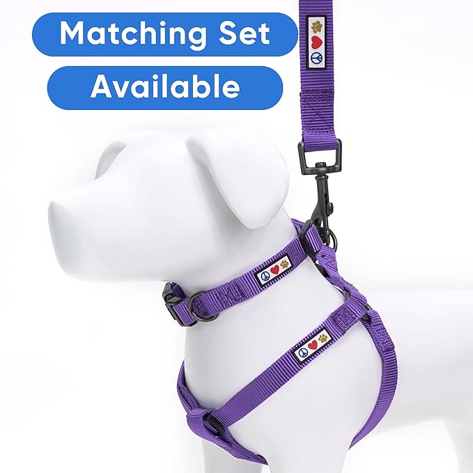 Pawtitas Personalized Dog & Puppy Harness Large Purple Custom ID Tag Adjustable No Pull Vest