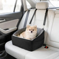 Suitable for Most Vehicles Dog Booster Car Seat for Small Dogs Up to 25-35 Lbs Fully Detachable Machine Washable Cover Adjustable Safety Straps & Leash Non-Slip Bottom with Storage Pockets（Dark Grey）