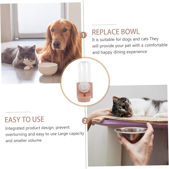 Sosoport Hanging Dog Water Dispenser Automatic Cat Water Bottle Suction Cups Puppy Feeding Waterer for Cages for Travel and Home Use