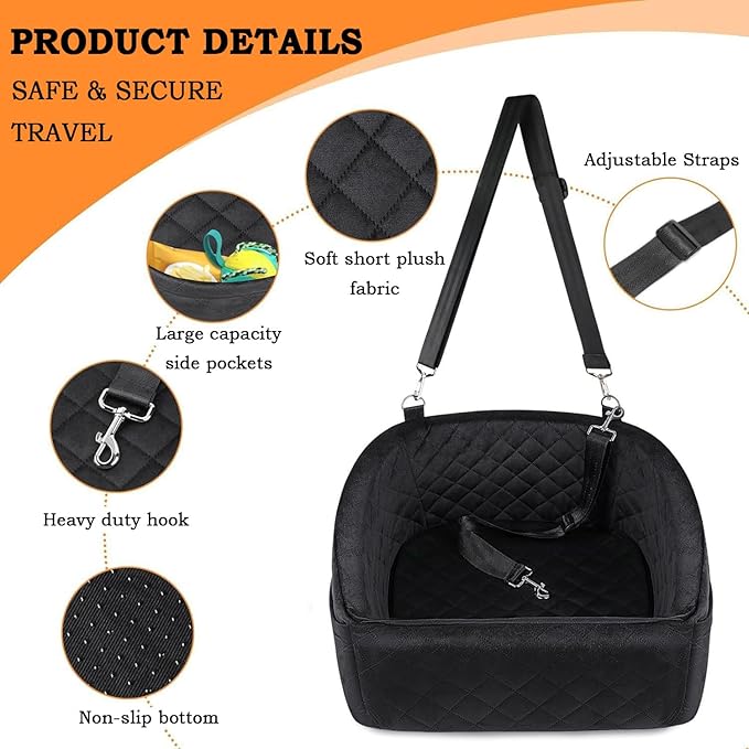Dog Car Seat Bed for BMW 4 Series 420 428 430 435 440 M4 Gran Coupe, Comfortable Pet Travel Seat for Small to Medium Dogs, Detachable Washable Booster Seat, Front or Back Seat Use