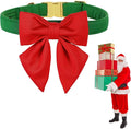 Maca Bates Christmas Grass Green Dog Collar with Cute Solid Sailor Bow Tie for Extra Small Girl Boy Dogs,Adjustbale Durable Breakaway Soft Collars with Bowtie for Female Male Puppy,Pet