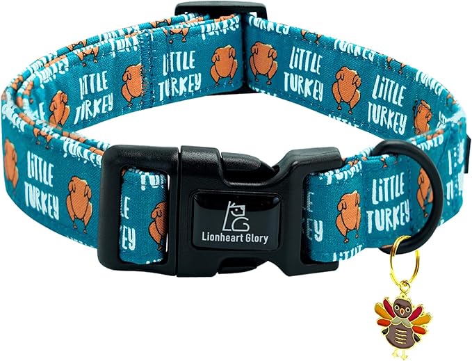 Lionheart glory Thanksgiving Dog Collar-Turkey Fall Cute Dog Collars with Plastic Buckle Duty Soft Adjustable Collar for Small Dogs Girls Boys Collars Party Pet Gift