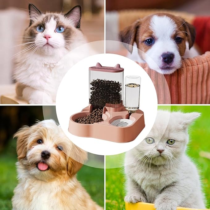 Automatic Cat Feeder - 2 in 1 Cat Automatic Feeder | 2.3L Cat Feeder and Water Dispenser | Anti-Tip Cat Food Dispenser Automatic | Automatic Dog Food Bowl Large Capacity Automatic Pet Feeder