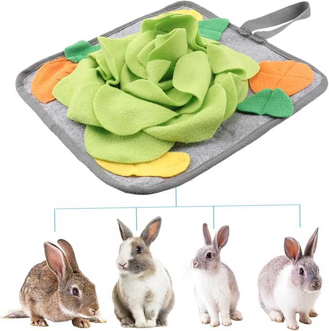 Toyvian Rabbit Foraging Mat Random Pattern Design Slow Feed Snuffle Mat for Rabbits Reduces Anxiety and Encourages Play Bunny Toy for Small Pets