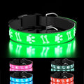 Light Up Collar for Small Dogs, 15 Glowing Modes/ 3D Design/Adjustable/Rechargeable/LED Dog Collars, Dog Collar for Night Walk, Green