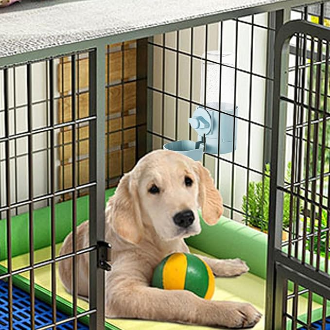 Dog Drinking Water Bowl, Pet Automatic Dog Water Dispenser, Dogs Waterer And Food Feeder For Small Medium Cat Puppy Kitten Large Capacity, Hangable Pet Wateer Dispenser For Apartment Small Medium Larg