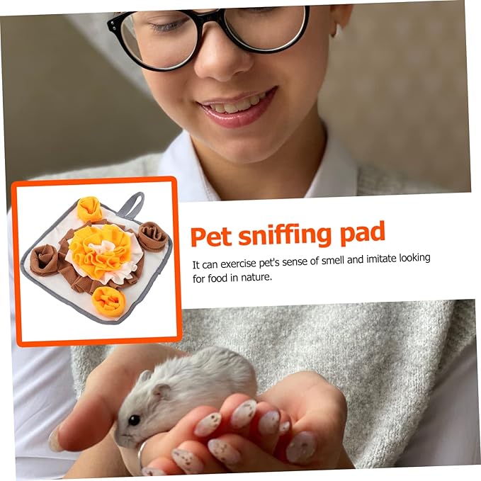 VICASKY Little Pet Snuffle Mat for Rabbits and Small Animals Interactive Nose Work Feeding Mat with Non Slip Base Durable and Machine Washable Stimulates Foraging Instincts