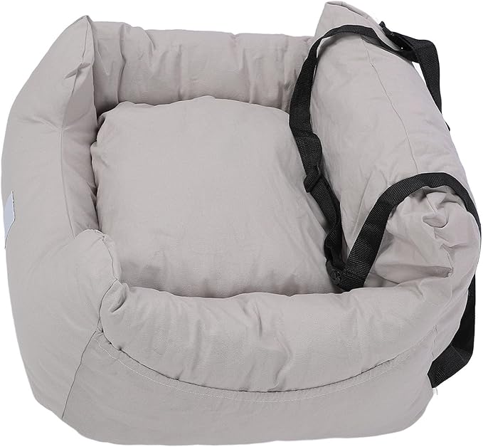 Dog Car Seat, Washable Antislip Pet Car Bed Pet Booster Seat Travel Car Bed with Harness Strap for Small Medium Dogs Cats